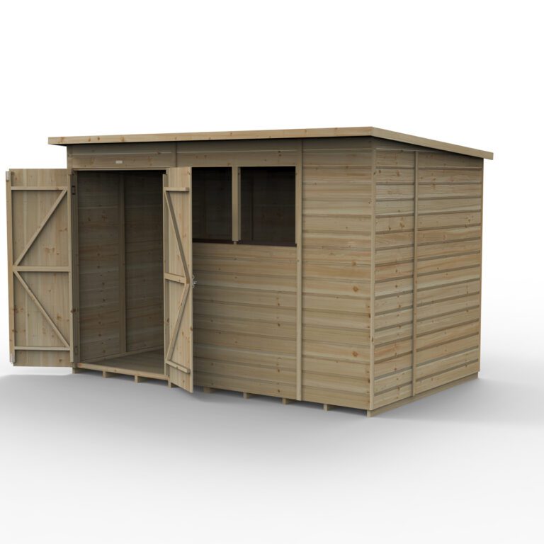 5013053203972 1 Beckwood 10x6 Pent Shed 2 Windows Double Door with Installation 1200.jpg